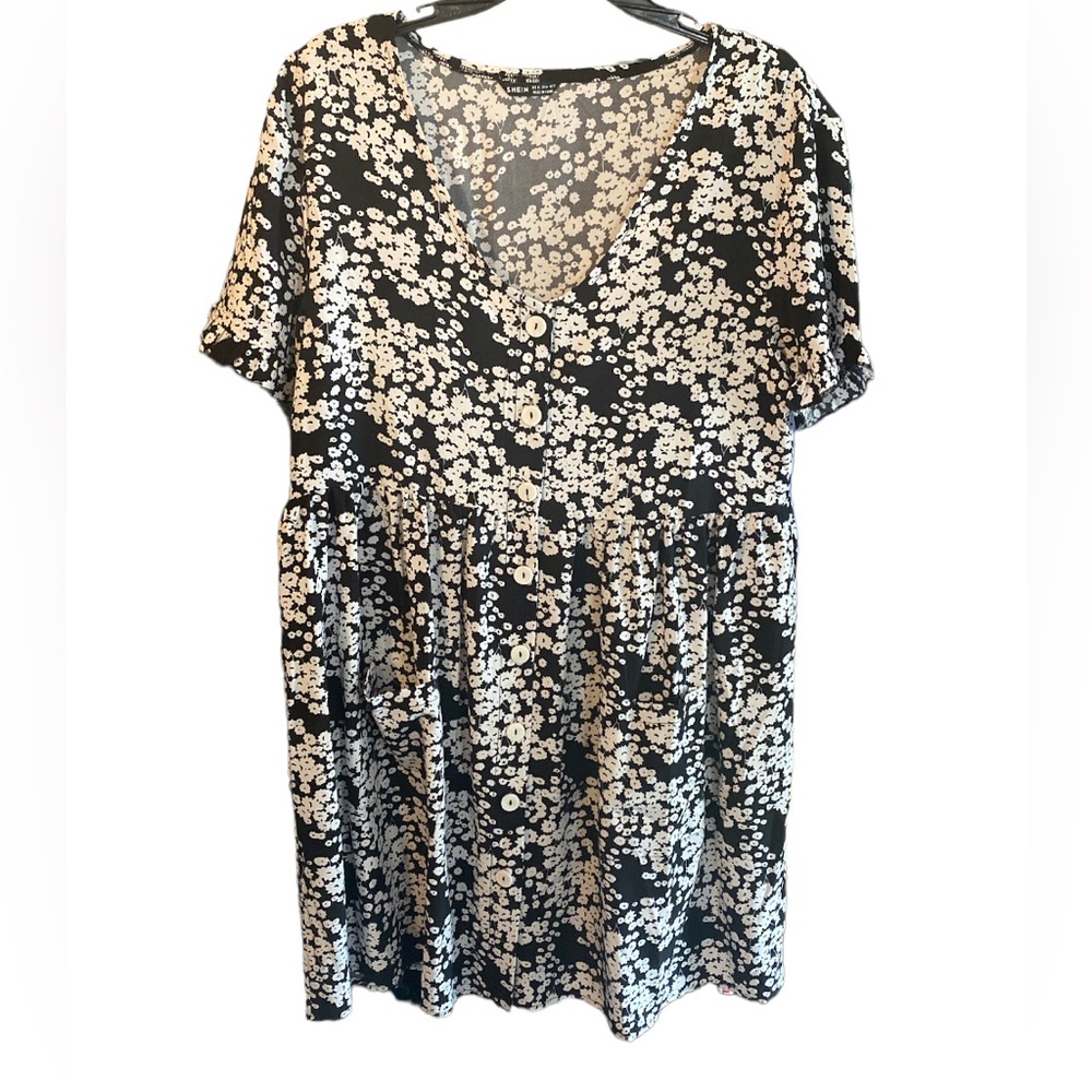 Black and white babydoll dress